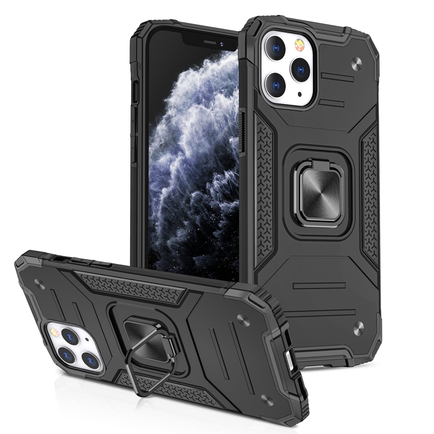 For Apple iPhone SE 3 (2022) SE/8/7 Armor Hybrid Magnetic Stand with Ring Holder Kickstand Shockproof Heavy-Duty Durable Rugged TPU Dual Layer Case Cover