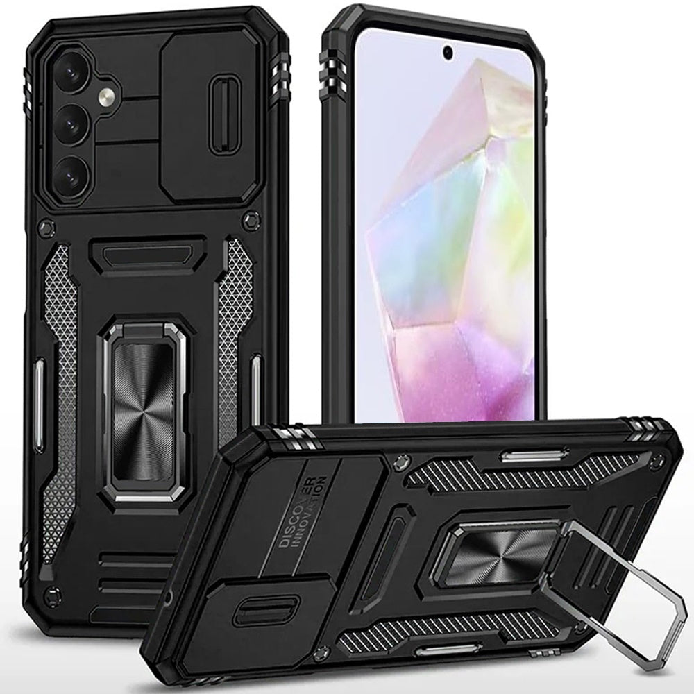 For Samsung Galaxy A36 Hybrid Case with Rotation Ring Stand Shockproof & Camera Window TPU Armor Dropproof Case Cover