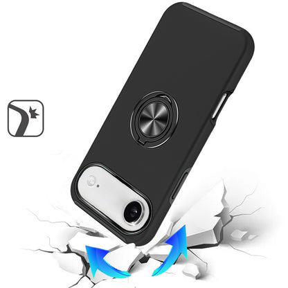 For Apple iPhone 17 AIR Hybrid 360 Degree Rotatable Metal Invisible Ring Stand Holder Slim Fit Magnetic Car Mount Shockproof Case Cover