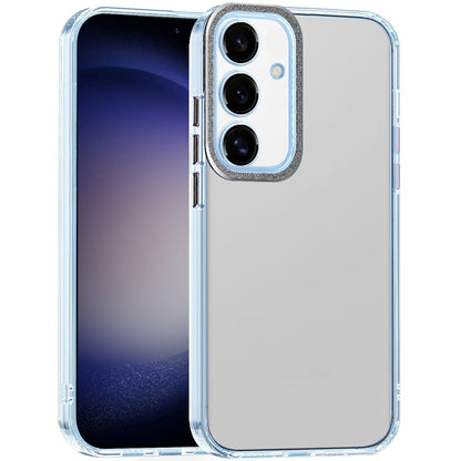 For Samsung Galaxy S23+ / S23 Plus Transparent Clear Hybrid with Matching Metal Buttons and Camera Protection Hard PC + TPU Rubber Case Cover Black