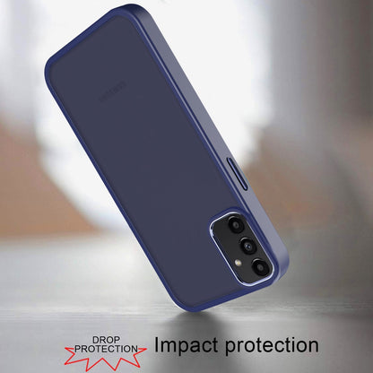 Phone Case for Samsung Galaxy A15 5G Polished Acrylic Hybrid TPU Slim Shockproof Metal Button Thick Durable Grip Camera Protection Anti-Scratch Cover Blue