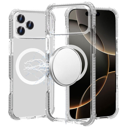 For Apple iPhone 17 Pro Max (6.9") Magnetic Acrylic Case Transparent Back, Rugged Colorful Frame, Shockproof Hybrid, MagSafe Compatible Case Cover