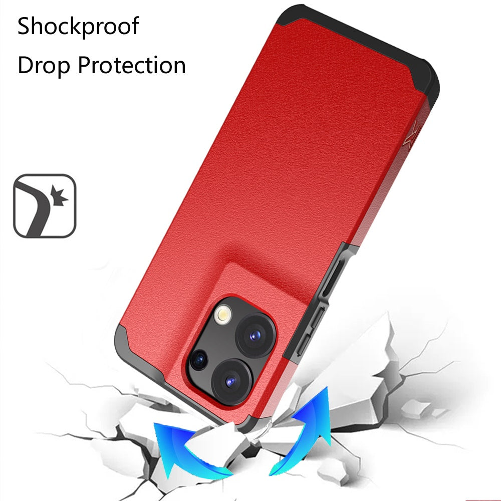 For TCL K32 5G Slim Tough Shockproof Hybrid with Dual Layer Hard PC + TPU Protection, Armor for Strong Drop & Impact Resistance Case Cover Red