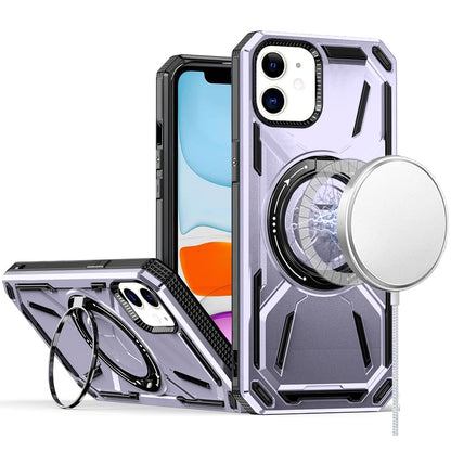 For iPhone 12 / iPhone 12 Pro (6.1") Hybrid Magnetic Ring and 360° Rotational Kickstand with MagSafe Compatible, Military Grade Drop Protection Case Cover Light Purple