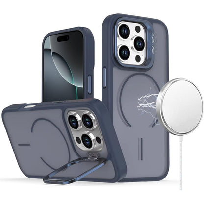 Phone Case for iPhone 16 Pro Max (6.9") Magnetic Shockproof Hybrid Camera Stand Guard Anti Slip Durable Protective Matte Design Cover
