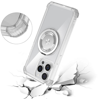 For Apple iPhone 11 Pro Max Magnetic [Compatible with Magsafe] with 360° Rotatable Ring Holder Invisible Stand Transparent Case Cover Clear