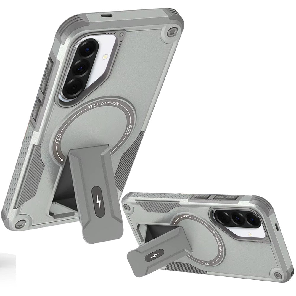 For Samsung Galaxy A37 Magnetic Invisible Kickstand Holder with Magsafe, Slim Fit Shockproof Hybrid Military Grade Heavy Duty Case Cover