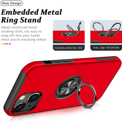 For Motorola Moto G Power 5G 2026 Military Grade Hybrid Case with Flat Metal Ring 360° Rotation Kickstand, Slim Fit Back Hard PC Case Cover