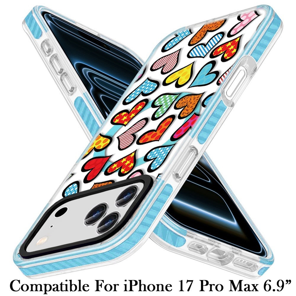 For Apple iPhone 17 Pro Max Magnetic Hybrid Stylish Design IMD Pattern, Compatible with MagSafe, Slim TPU Case Cover