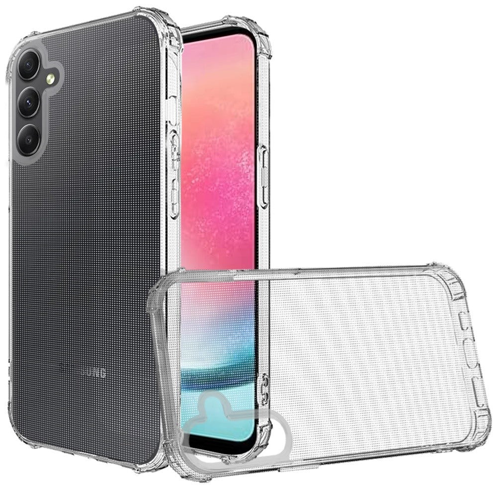 For Samsung Galaxy A26 Hybrid Transparent Thick TPU Rubber Silicone 4 Corners Gel Shockproof Protective Slim Back Case Cover Clear