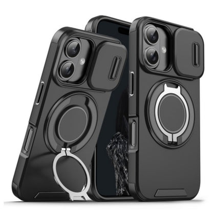 For Samsung Galaxy S25+ S25 Plus /S24+ Hybrid Case with 360° Magnetic Ring Stand, Camera Slide Protector & Compatible with MagSafe Case Cover