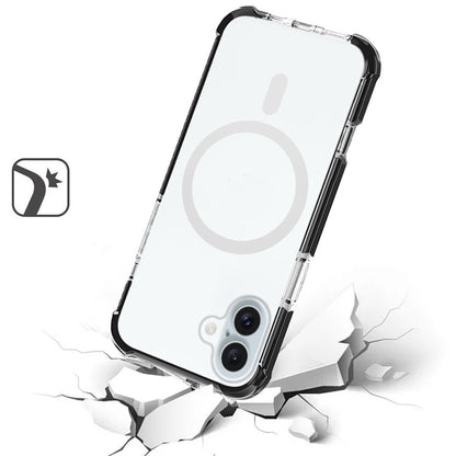 For Apple iPhone 16 (6.1") Hybrid Acrylic Transparent Hard PC + TPU Color Frame Bumper Compatible with MagSafe Case Cover