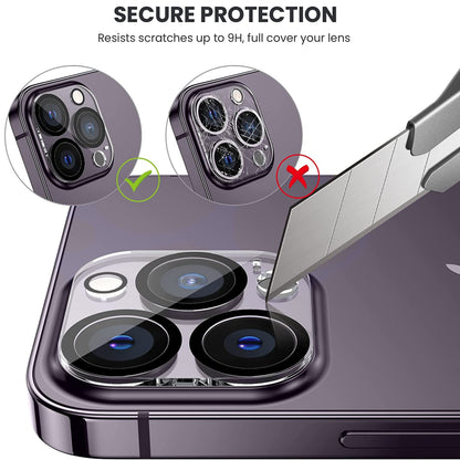 For Apple iPhone 16 Pro (6.3") Tempered Glass Camera Lens Protector Ultra HD, 9H Hardness, Scratch Resistant Back Camera Protection Case Cover Clear