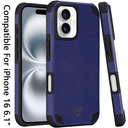 For Apple iPhone 16 (6.1") Heavy Duty Dual-Layer Rugged Protection, Shockproof Protective Tough Magnetic Compatible with MagSafe Case Cover