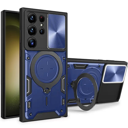 For Samsung Galaxy S25 EDGE Hybrid Magnetic 360° Ring Kickstand, MagSafe Compatible, Durable Full Camera Lens Protection Case Cover