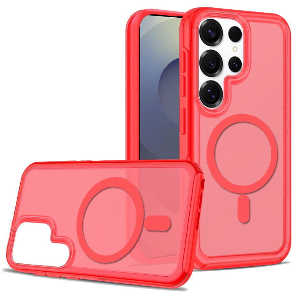 For Samsung Galaxy S25 /S24 Slim & Durable Compatible with MagSafe Hybrid Shockproof Glossy Oil Protective Dual Layer TPU + PC Case Cover