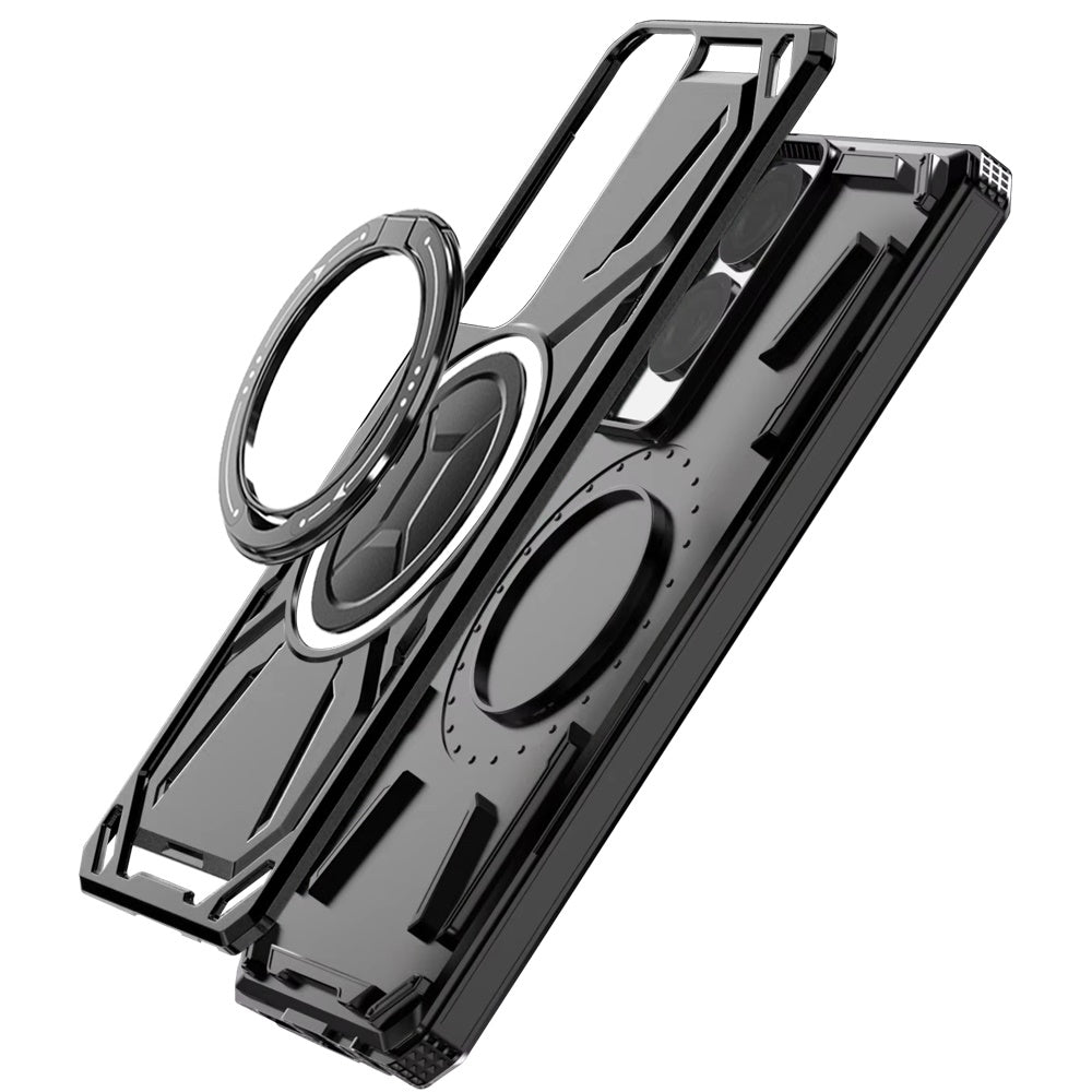 For TCL 50 SE Hybrid Magnetic Ring and 360° Rotational Kickstand with MagSafe Compatible, Military Grade Drop Protection Case Cover Black