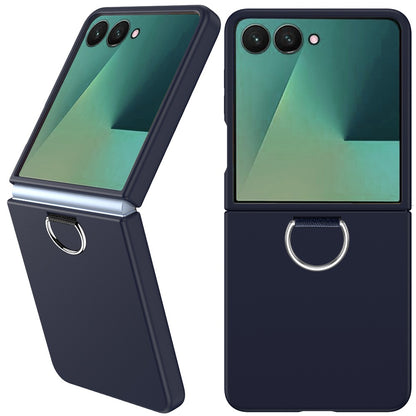 For Samsung Galaxy Z Flip 7 Case with Finger Hook Hybrid Grip Holder, Shockproof Slim Fit Rubber TPU + Hard PC Case Cover