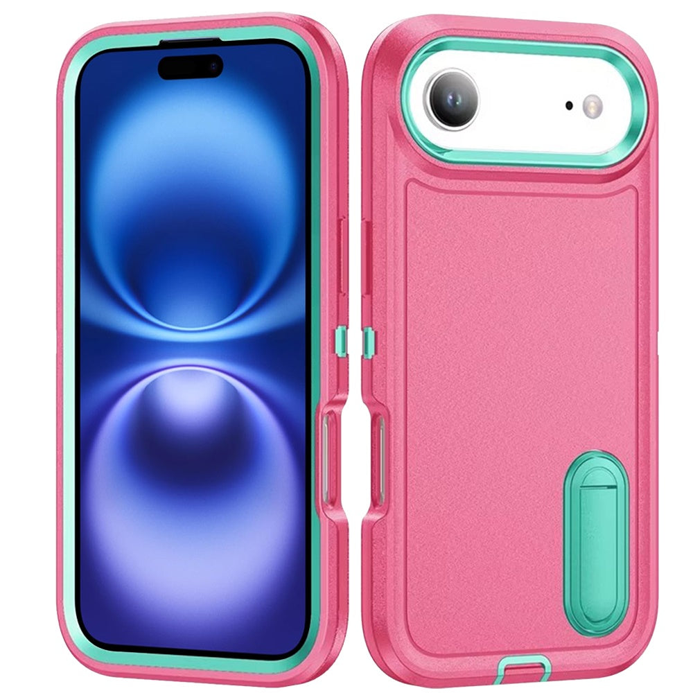 For Apple iPhone 17 AIR Hybrid 3 Layers Hard 3in1 Shockproof with Kickstand Heavy Duty Hard TPU Rubber Anti-Drop Case Cover