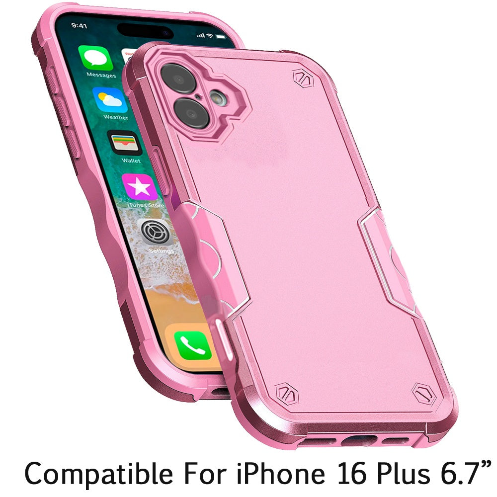 For Apple iPhone 16 Plus (6.7") Slim Tough Shockproof Hybrid Heavy Duty Dual Layer TPU Bumper Rugged Rubber Armor Case Cover