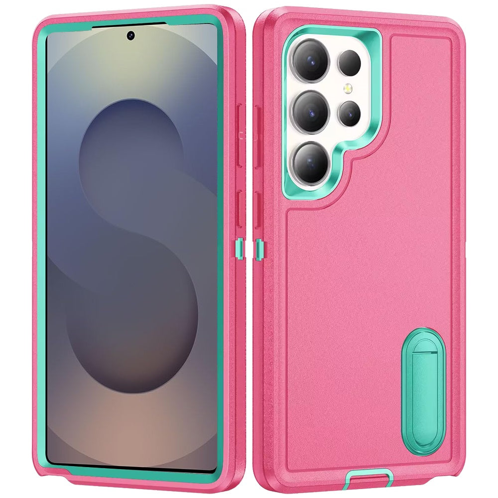 For Samsung Galaxy S26 Ultra Hybrid 3 Layers Hard 3in1 Shockproof with Kickstand Heavy Duty Hard TPU Rubber Anti-Drop Case Cover