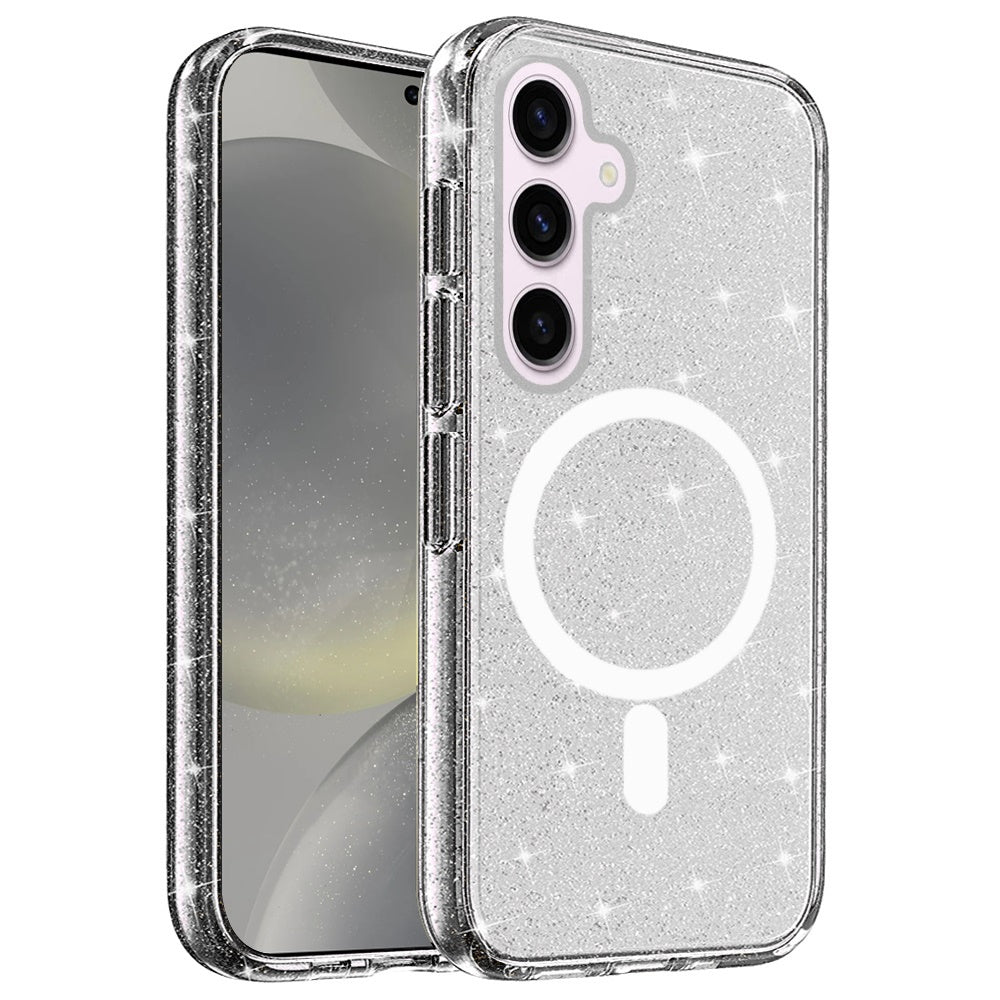 For Apple iPhone 17E /16E MagSafe Compatible Glitter Sparkle Bling Hybrid Case with Magnetic Circle, Slim TPU & Hard PC Frame Case Cover