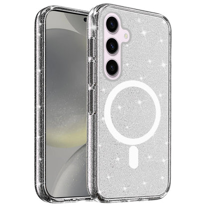 For Apple iPhone 17E /16E MagSafe Compatible Glitter Sparkle Bling Hybrid Case with Magnetic Circle, Slim TPU & Hard PC Frame Case Cover