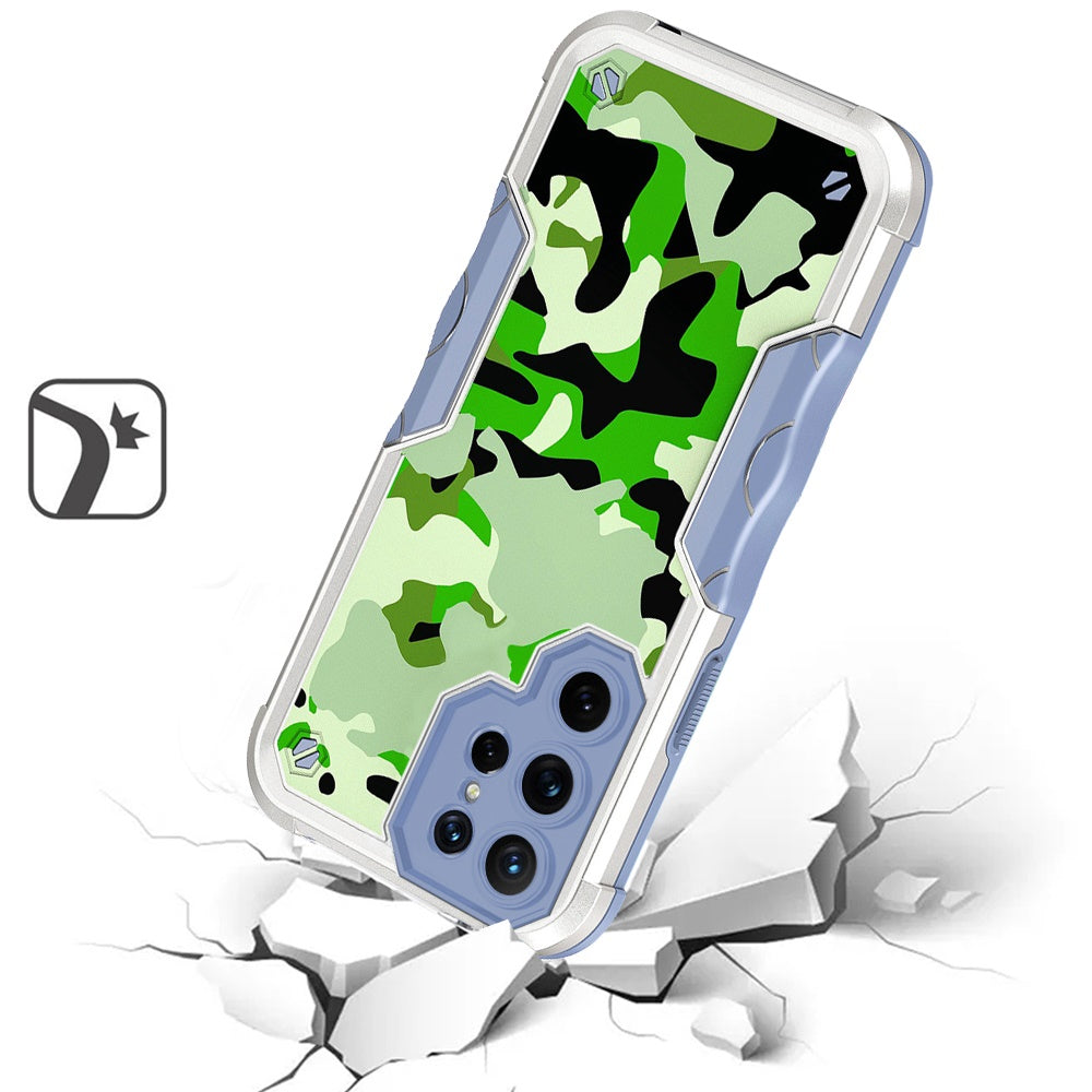 For Samsung Galaxy S23+ / S23 Plus Fashion Design Hybrid Shockproof Protection Durable Grip Stylish Finish Rugged TPU Case Cover Light Green Camo