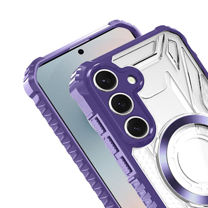For Samsung Galaxy S25 FE /S25 Fan Edition MagSafe Compatible Pattern Clear Transparent Rugged Hybrid Magnetic TPU Shockproof Armor Case Cover Dark Blue