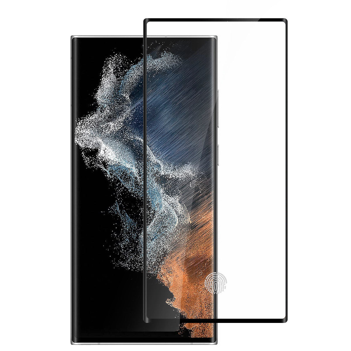 Screen Protector for Samsung Galaxy S23 Ultra Tempered Glass 3D Curved Edge Full Glue Fingerprint Unlock HD Clear Bubble Free Sensitive Touch Screen Guard Cover Tempered Glass