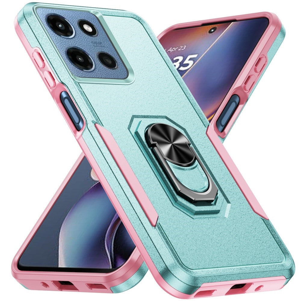 For Samsung Galaxy A16 5G Hybrid Rugged Tough 2in1 Drop-Proof Protection Military Grade Armor with Metal Ring Stand Case Cover