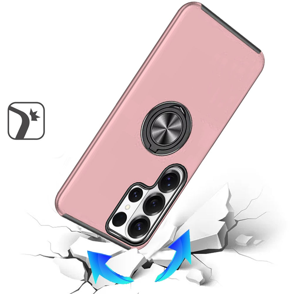 For Samsung Galaxy S26 Ultra Hybrid 360 Degree Rotatable Metal Invisible Ring Stand Holder Slim Fit Magnetic Car Mount Shockproof Case Cover
