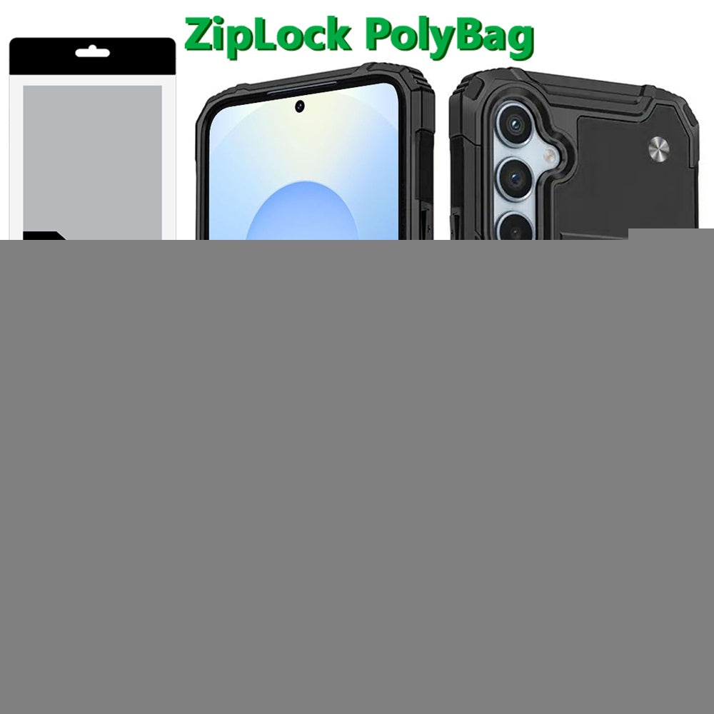 For Samsung Galaxy S25 /S24 Armor Hybrid Magnetic Stand with Ring Holder Kickstand Shockproof Heavy-Duty Durable Rugged TPU Dual Layer Case Cover Black
