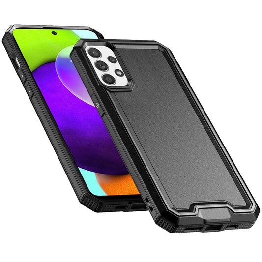 For Samsung Galaxy A52 5G Tough Modern Fused Hybrid Armor Hard PC TPU Rubber Shockproof Drop Protection Impact Case Cover Black