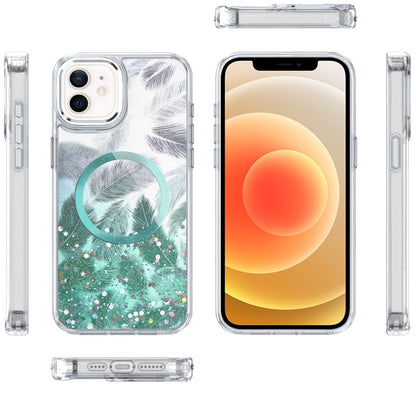 For iPhone 12 / iPhone 12 Pro (6.1") Epoxy Glitter Shimmer Fashion Case with Magnetic Magsafe Compatible Hybrid Sparkling Slim Protective Case Cover