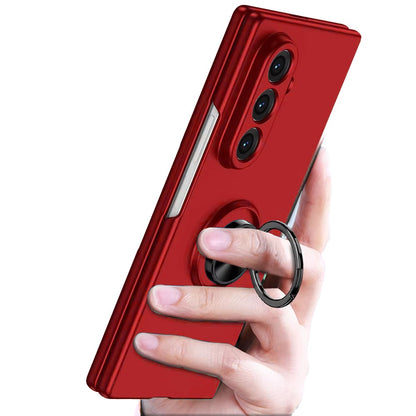 For Samsung Galaxy Z Fold 7 Hybrid 360 Degree Rotatable Metal Invisible Ring Stand Holder Slim Fit Magnetic Car Mount Shockproof Case Cover