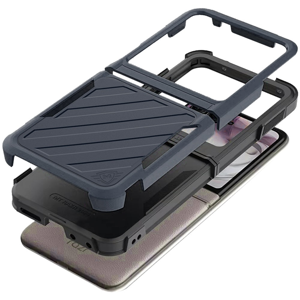 For Motorola Razr 2025 Premium Lined Dual Layer Hybrid Shockproof Rugged Textured Hard PC & Silicone, Anti-Slip Grip Case Cover