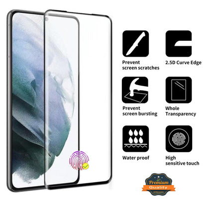 For Samsung Galaxy S21+ Plus Tempered Glass Screen Protector Supports Fingerprint Recognition, Case-Friendly, HD Clarity Protector Clear Black
