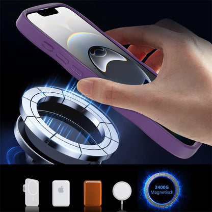 For Apple iPhone 16e Grip Hand Magnetic Hybrid Case Shockproof Protection Matte Skin Rubber TPU + PC Case Cover