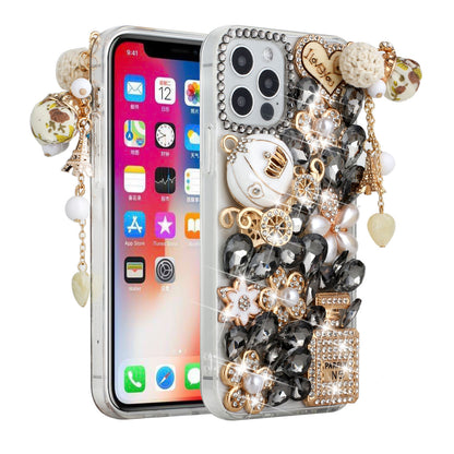 For Apple iPhone 17E /16E Bling Crystal 3D Full Diamonds Luxury Sparkle Rhinestone Hybrid Case Cover