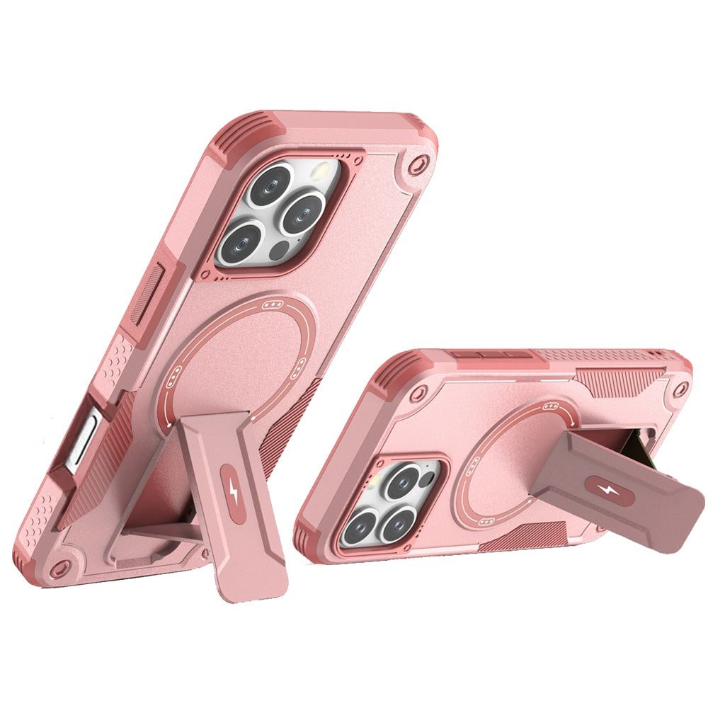 For iPhone 16 Pro Max (6.9") Magnetic Invisible Kickstand Holder with Magsafe, Slim Fit Shockproof Hybrid Military Grade Heavy Duty Protector