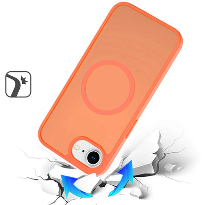 For Apple iPhone 17E /16E MagSafe Compatible Case Hybrid Soft TPU Bumper Hard Translucent Matte Back Slim Shockproof Case Cover Cosmic Orange
