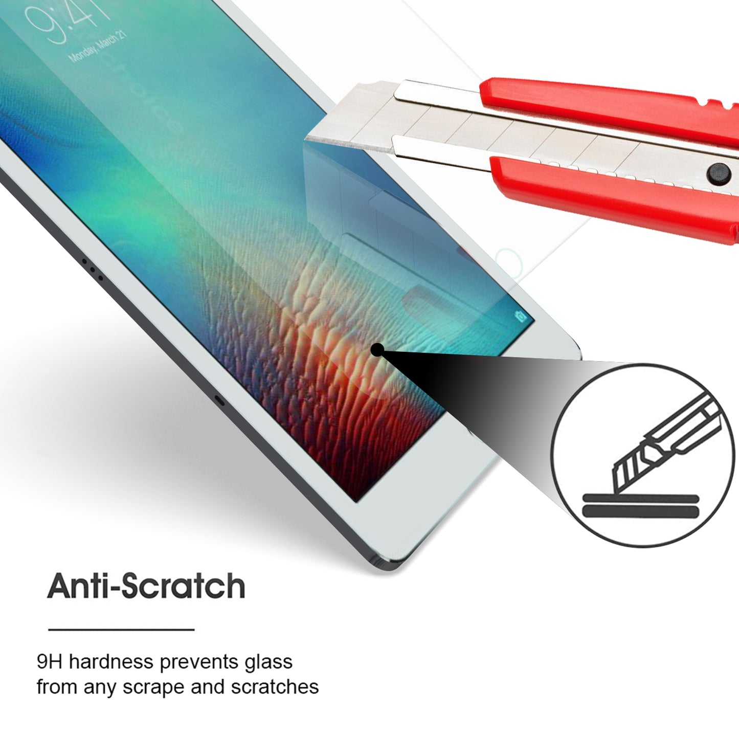 For Tempered Glass Screen Protector 9H Hardness, Touchpad Compatible, Case Friendly, Bubble Free, AB Glue, Ultra HD Clear Tablet Case Cover