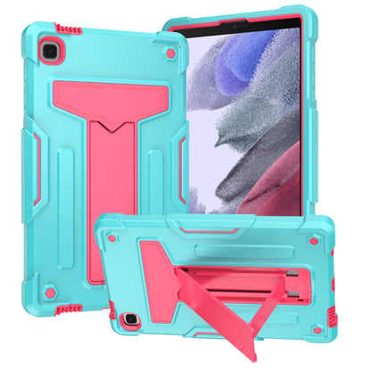 For Tough Hybrid with Vertical 3-in-1 Design, Built-in Kickstand, Shockproof Rugged Full Body with Grip Protection Teal Pink Tablet Case Cover