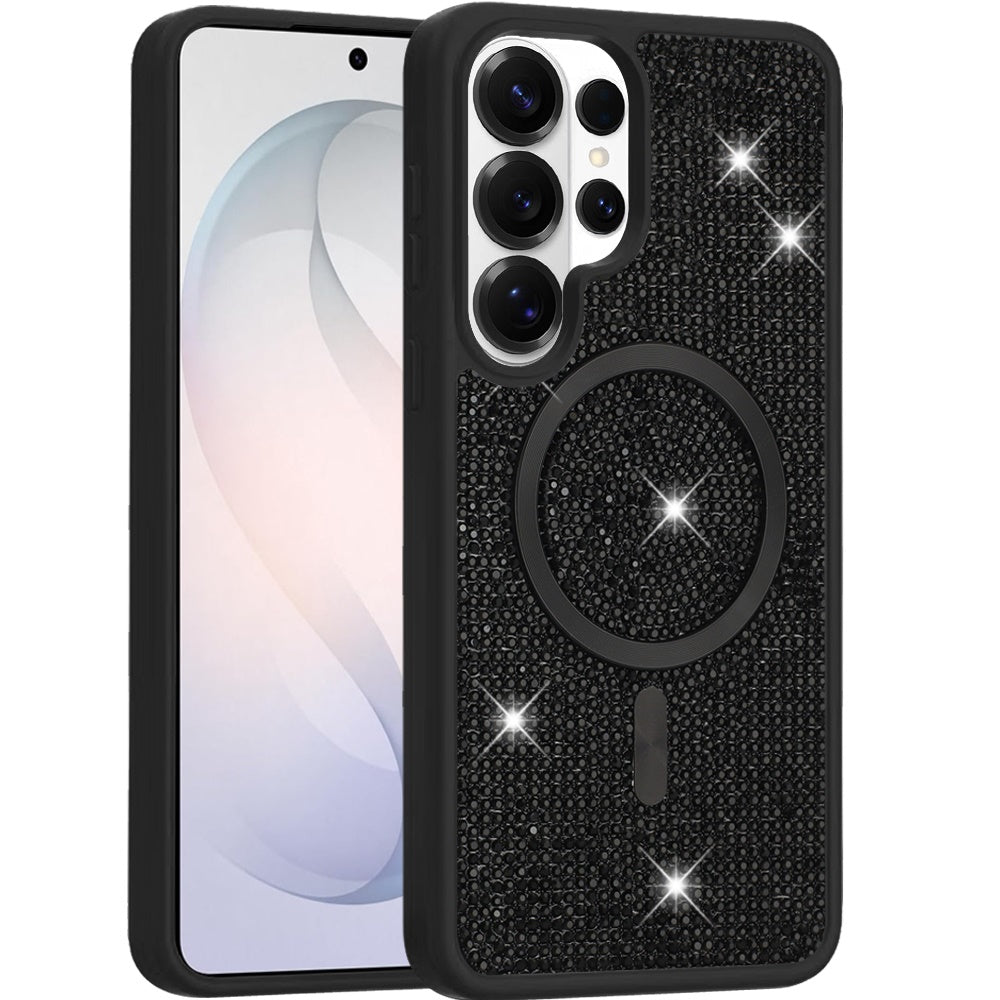 Phone Case for Samsung Galaxy S26 Ultra Magnetic Bling Diamond Sparkle Hybrid Shockproof Rugged Grip Durable Protection Anti-Slip Armor Design Cover