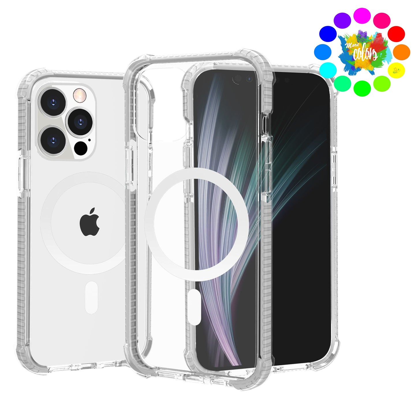 For Apple iPhone 16 (6.1") Hybrid Acrylic Transparent Hard PC + TPU Color Frame Bumper Compatible with MagSafe Case Cover