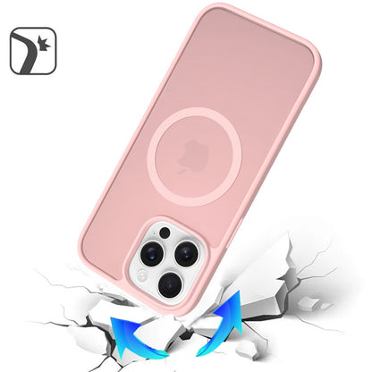 For Samsung Galaxy A17 5G MagSafe Compatible Case Hybrid Soft TPU Bumper Hard Translucent Matte Back Slim Shockproof Case Cover Light Pink