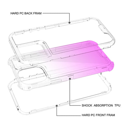 For Samsung Galaxy A36 Hybrid 3-in-1 Clear Case - Two-Tone Transparent Shockproof TPU + Hard Protective Frame Case Cover