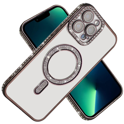 For Apple iPhone 17E /16E Glitter Magnetic Circle Diamond Thick TPU Hybrid Shockproof Secure Grip Compatible with Magsafe Case Cover