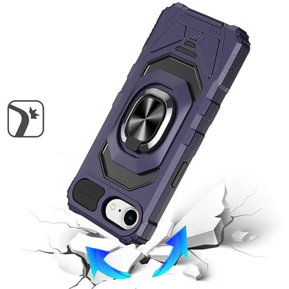 For Apple iPhone 17E /16E Hybrid Dual Layer with 360° Rotate Magnetic Ring Stand Holder Kickstand TPU Rugged PC Shockproof Case Cover